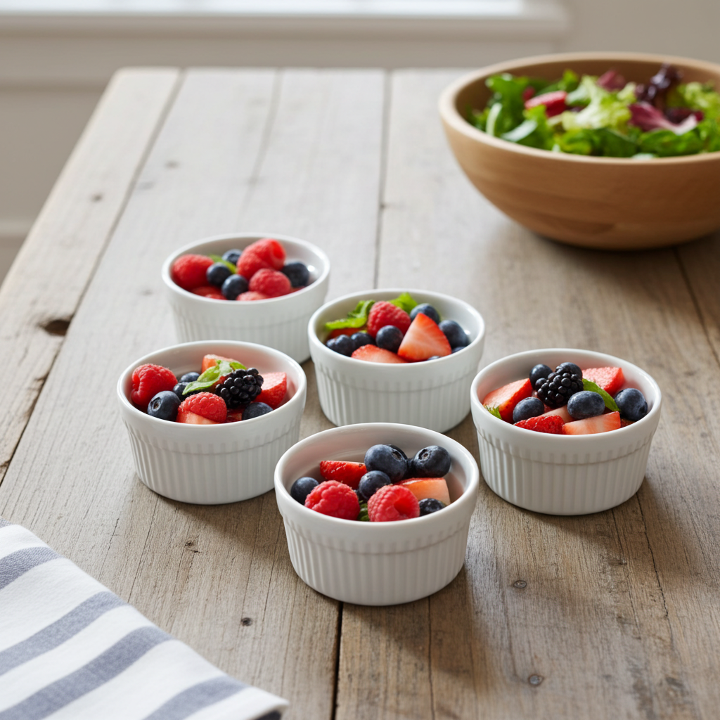 Professional 9.5cm Porcelain Ramekins - Bulk 50-Piece Set | Oven, Microwave & Dishwasher Safe | For Crème Brûlée, Soufflés & Desserts | HORECA Supply