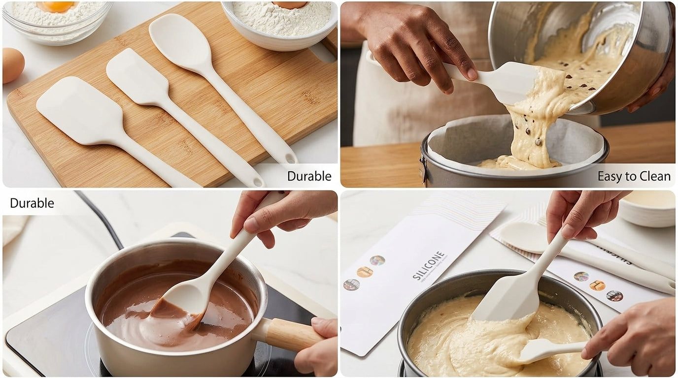 Forma Silicone 3pc Spatula Set - Off-white