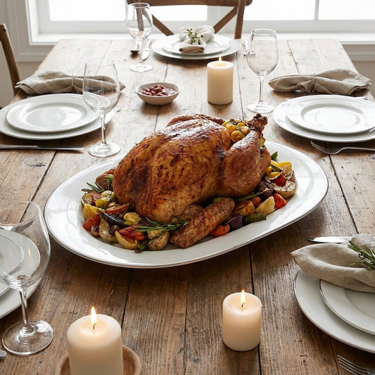 Goldirimo Serving Porcelain Platter – Set of 2 (33 × 22 cm)