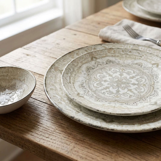 Maison Heritage Porcelain Dinner Set | 24 Pieces Family Tableware Collection