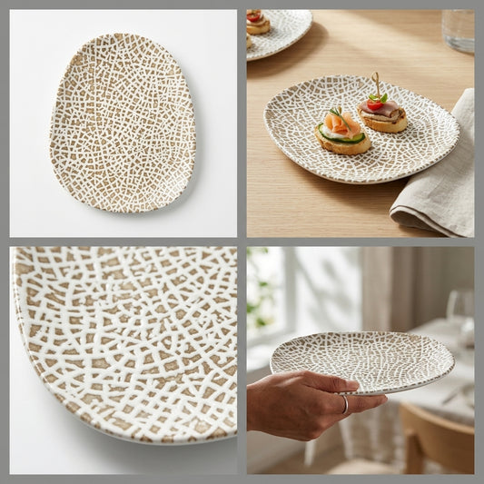 Chee Porcelain Dinner Plate Set – 24 cm (Set of 4) | Made in Turkey
