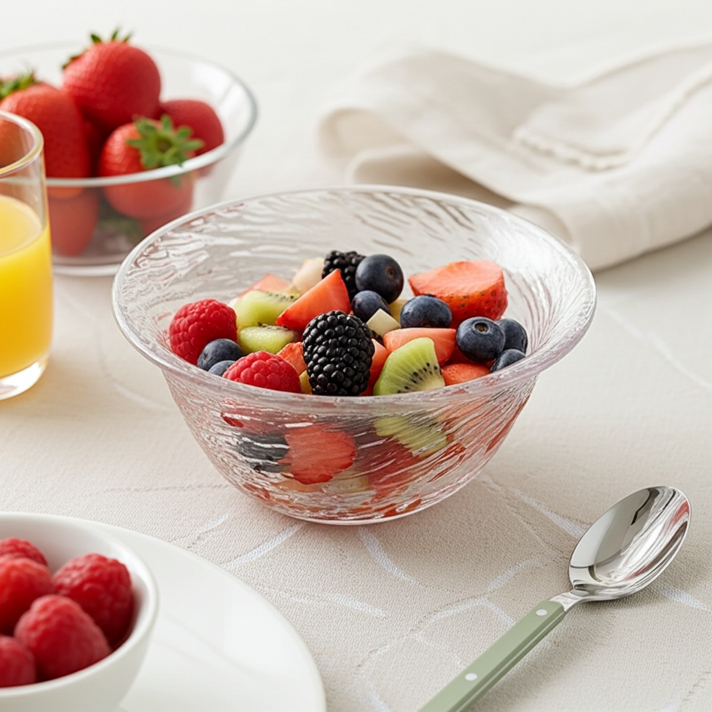 Fwaki Set of 4 Glass Bowls - 13cm Multi-Use Serving Bowls for Desserts, Snacks &; Salads – طقم بُوَل زجاجية، 4 قطع، مقاس 13 سم، للحلويات والوجبات الخفيفة والسلطات