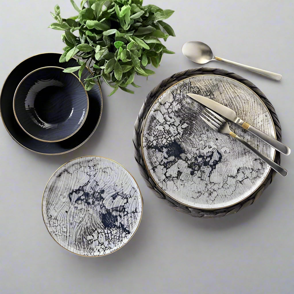 Turgrey Dinner set 24 Porcelain Plates – طقم عشاء بورسلين، 24 طبقًا