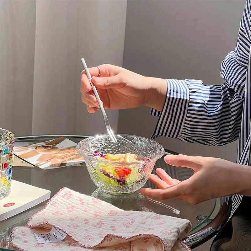 Fwaki Set of 4 Glass Bowls - 13cm Multi-Use Serving Bowls for Desserts, Snacks &; Salads – طقم بُوَل زجاجية، 4 قطع، مقاس 13 سم، للحلويات والوجبات الخفيفة والسلطات