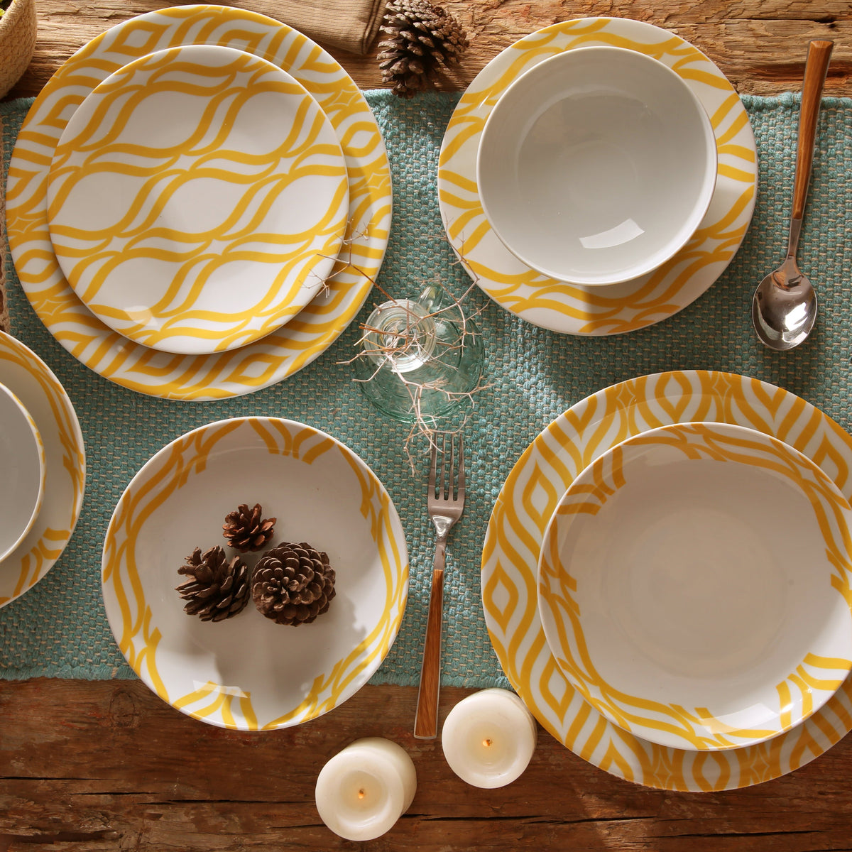 Yuli dinner set 24 porcelain plates – طقم عشاء بورسلين، 24 طبقًا