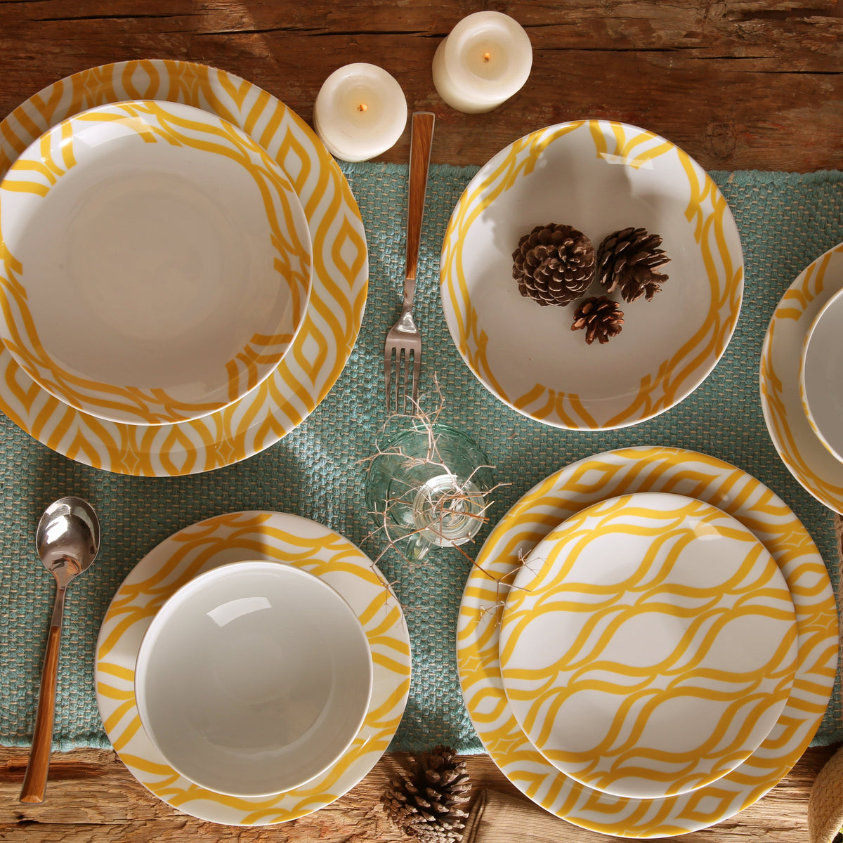 Yuli dinner set 24 porcelain plates – طقم عشاء بورسلين، 24 طبقًا