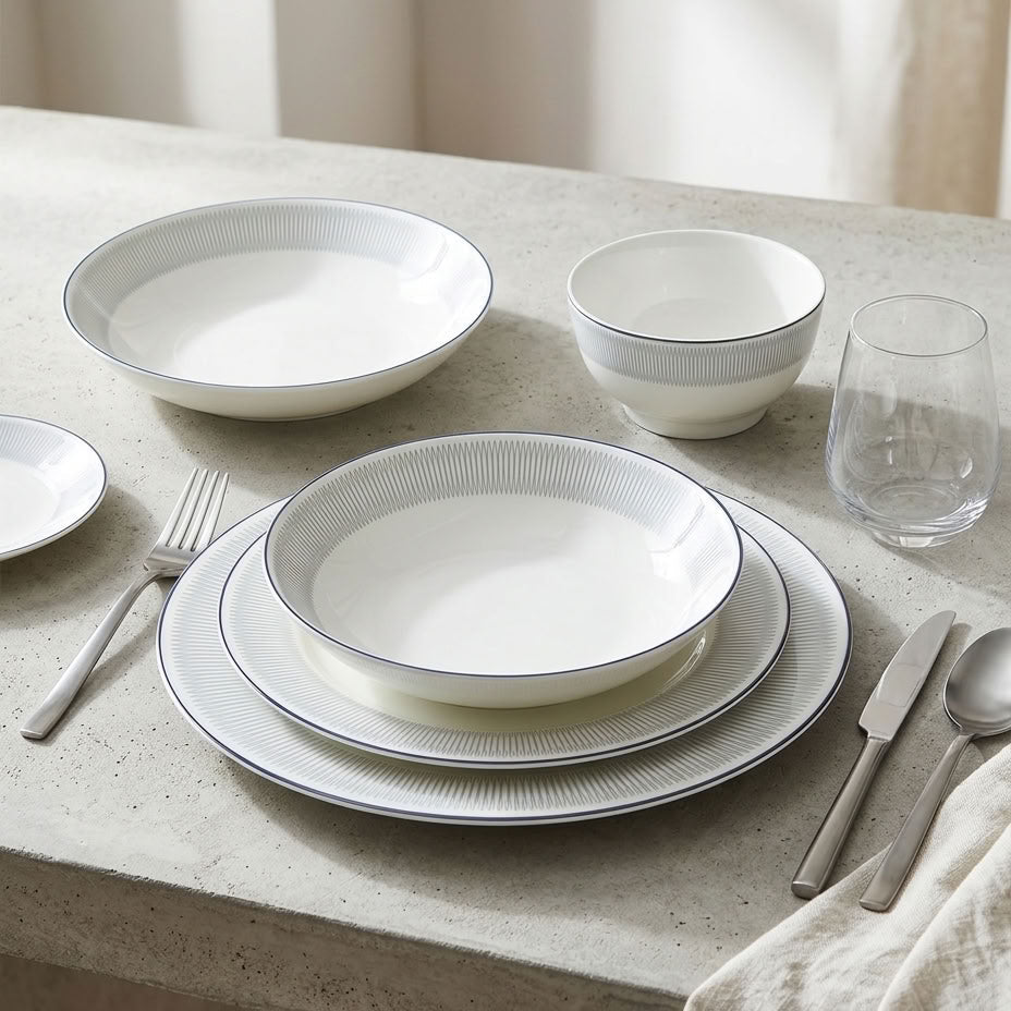 Silverline ceramic dinnerware – close-up arrangement
