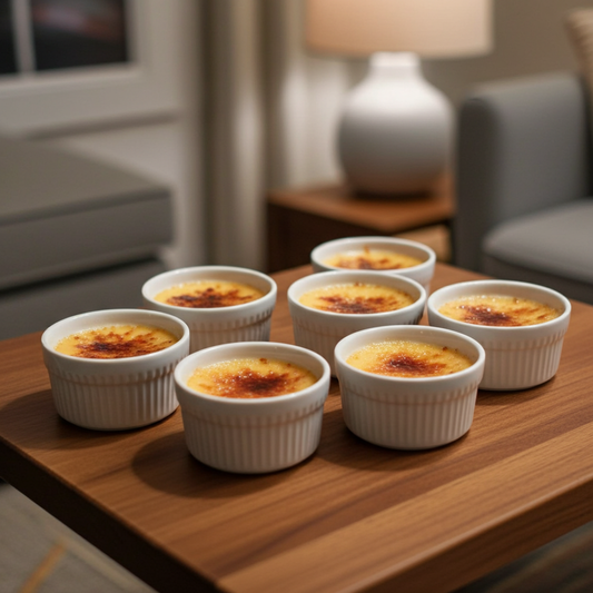 White Porcelain Ramekins 6-Piece Set | Oven, Microwave & Freezer Safe | Perfect for Soufflés, Crème Brûlée & Egyptian Desserts