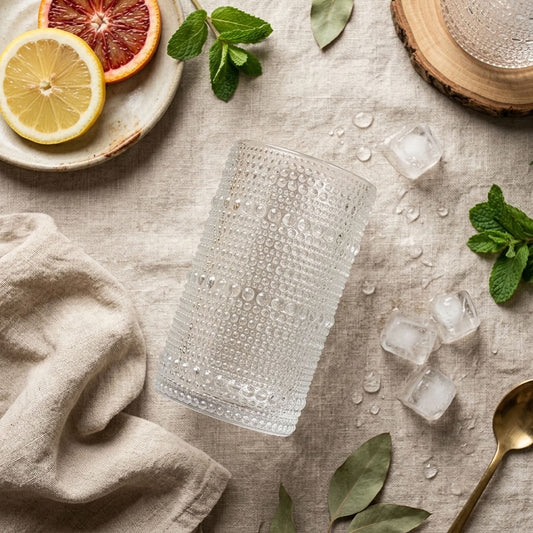 Dewdrop Textured Glass Tumblers – Set of 6 – original product photo 5