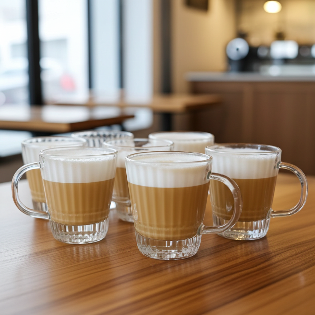 Stripup 270ml Glass Mug Set of 6