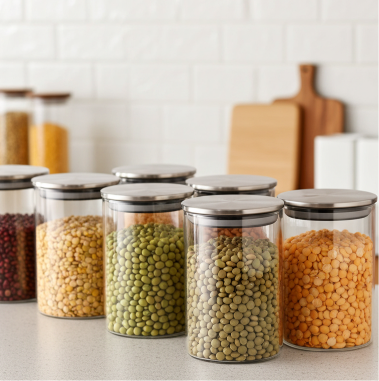 Neom 3 Pieces Food Glass Jar S