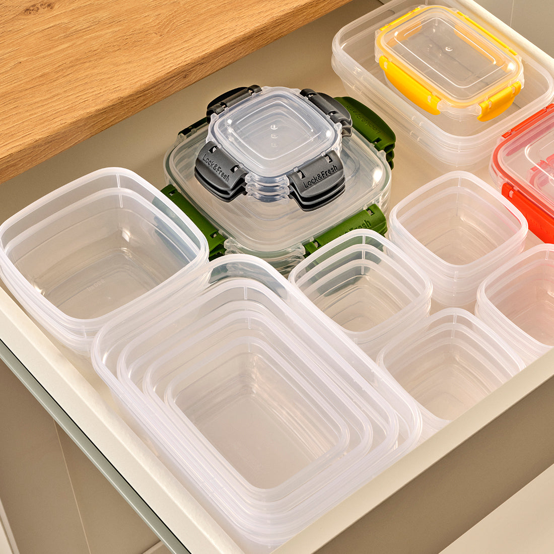 FreshCo Square Fridge Container 3 pc Set- Big – طقم علب ثلاجة مربعة، 3 قطع، حجم كبير