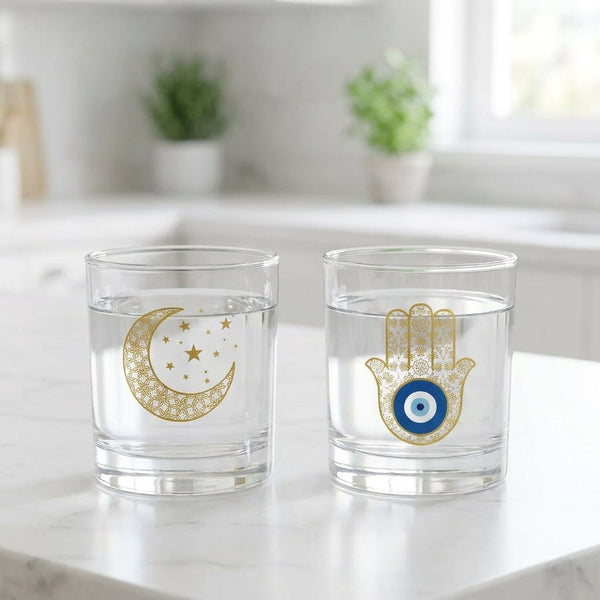Hilulo Glass Tea & Juice Cups – 250ml Set of 6 | Elegant Everyday Serving Glasses
