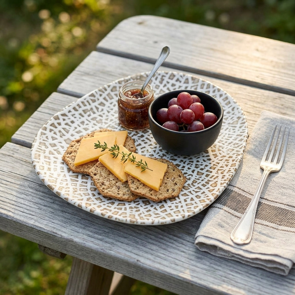 Chee Porcelain Dinner Plate Set – 24 cm (Set of 4) | Made in Turkey
