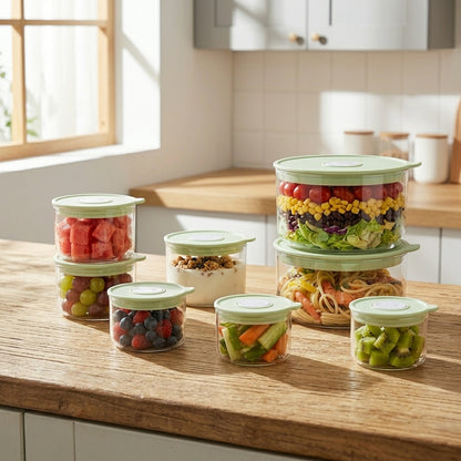 Griin Food Preservation 5-, 6- or 8- Piece Glass Storage Container Set – High Borosilicate Glass