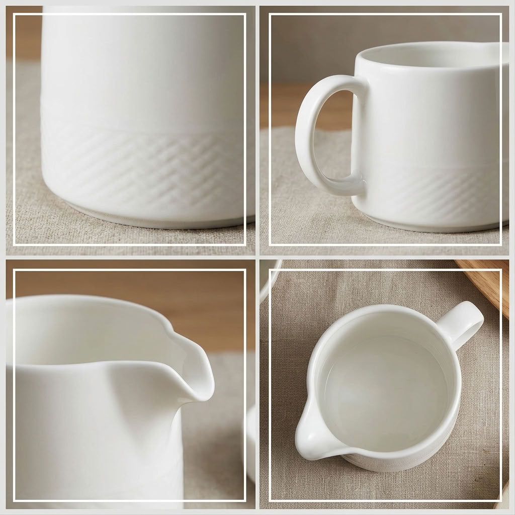 Ivory Weave Porcelain Milk Jug — 205 ml