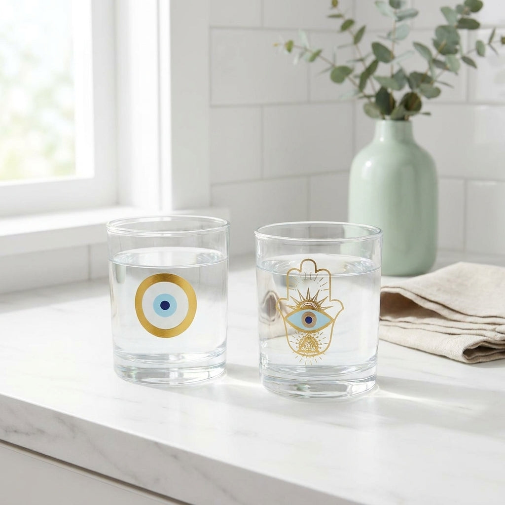 Golulo Glass Tea & Juice Cups – 250ml Set of 6 | Elegant Everyday Serving Glasses