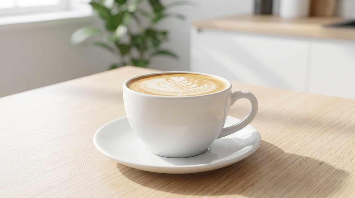 ☕ Classic Porcelain Coffee Cups & Saucers Set of 2 | Elegant Latte & Cappuccino Serving Set
