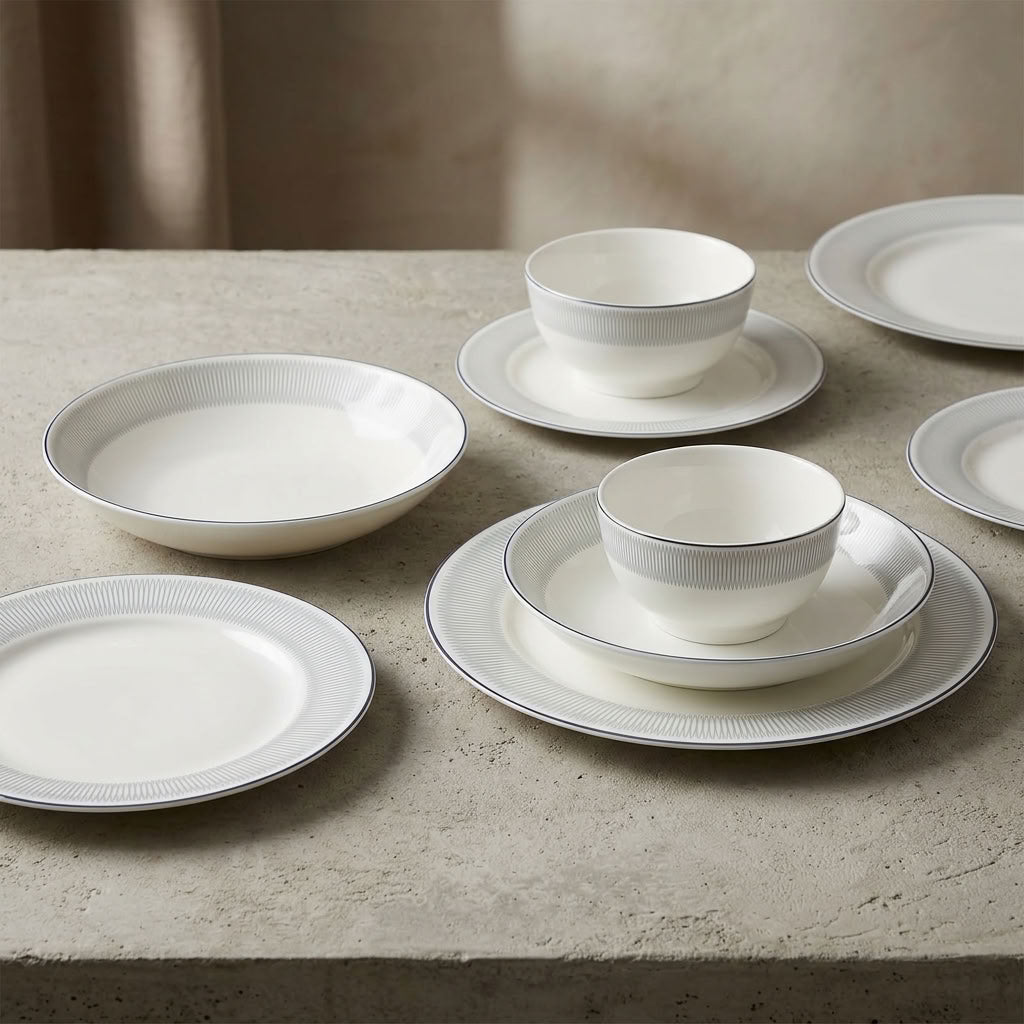 Silverline ceramic dinnerware – place setting