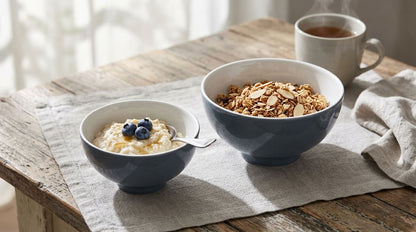 Mist & Stone — Set of 2 Porcelain Bowls | Elegant Grey Serving Bowls