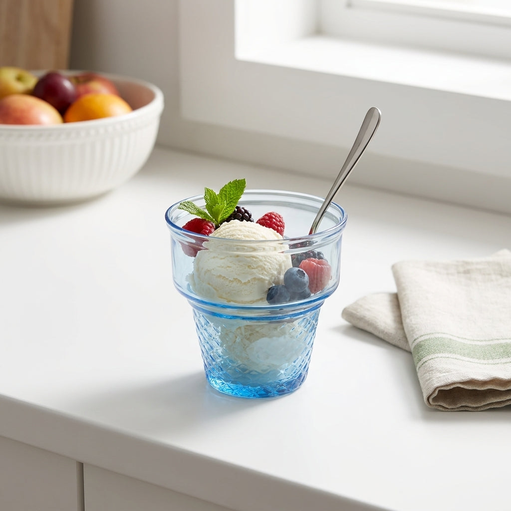 🍨 Elegant Glass Dessert Cups Set of 6 | Ice Cream, Fruit & Dessert Serving Bowls