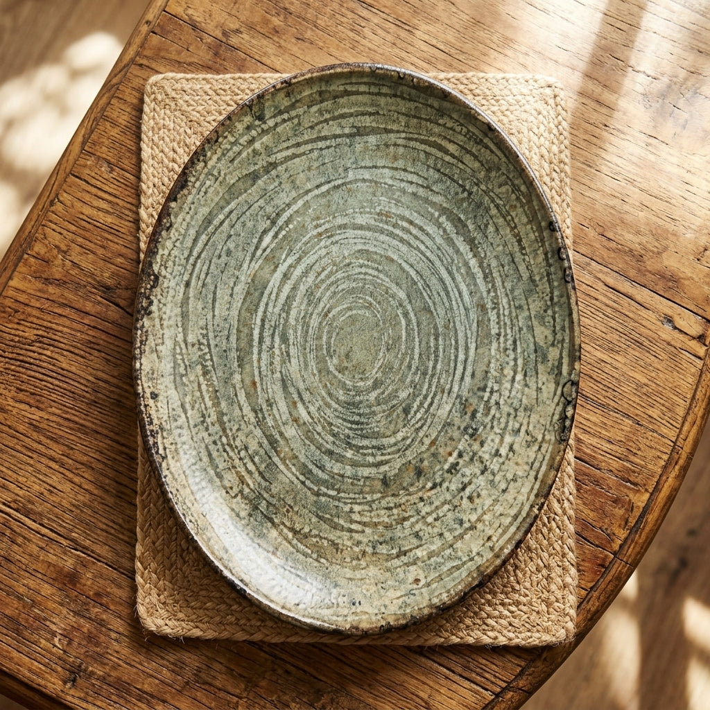 Beigwen Oval Porcelain Platter – 30cm Elegant Turkish Serving Platter (31 × 24 cm)