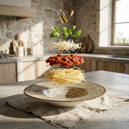 Rustic Terra 28 cm Porcelain Pasta Plate Made in Turkey | Rustic Pasta Dish
