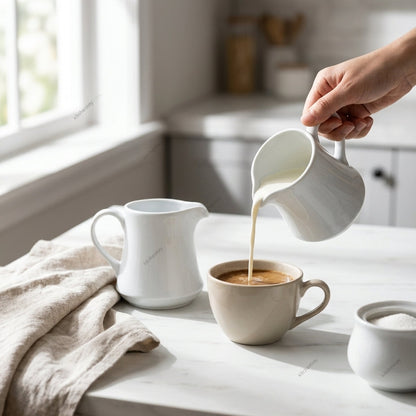 Elise Milk and Creamer Porcelain Pot  | Elegant for Tea & Coffee Serving