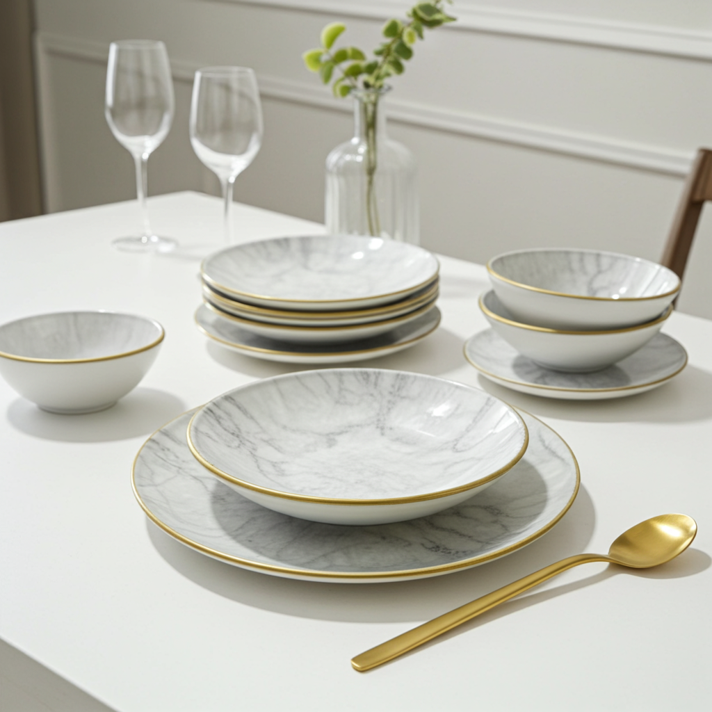 Turock Dinner set 24 Porcelain Plates