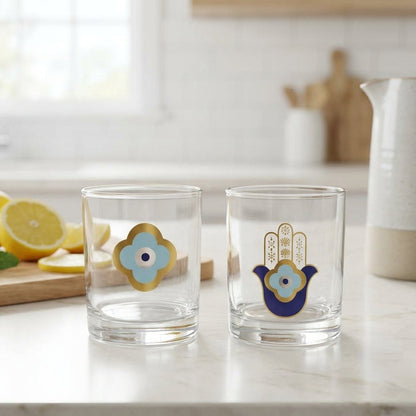 Blulo Glass Tea & Juice Cups – 250ml Set of 6 | Elegant Everyday Serving Glasses