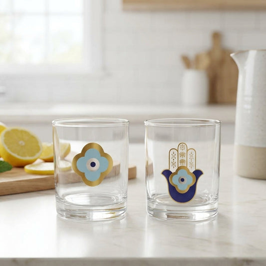 Blulo Glass Tea & Juice Cups – 250ml Set of 6 | Elegant Everyday Serving Glasses
