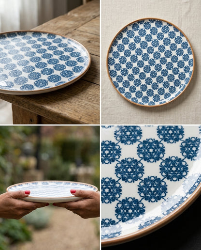 Floral Porcelain Platter – 32cm Elegant Serving Plate