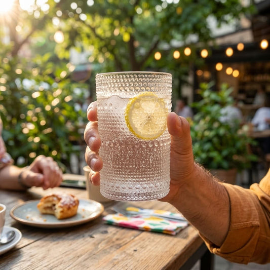 Dewdrop Textured Glass Tumblers – Set of 6 – original product photo 4