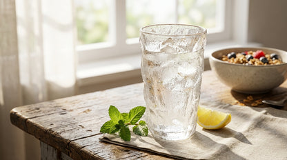 Iced Textured Glass Tumblers Set – 370 ml | Set of 6