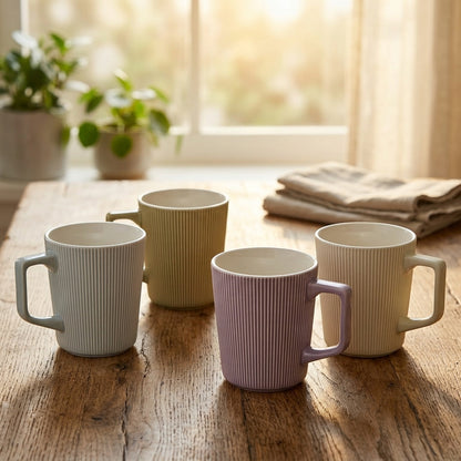Lina Ribbed Mug Set for 4