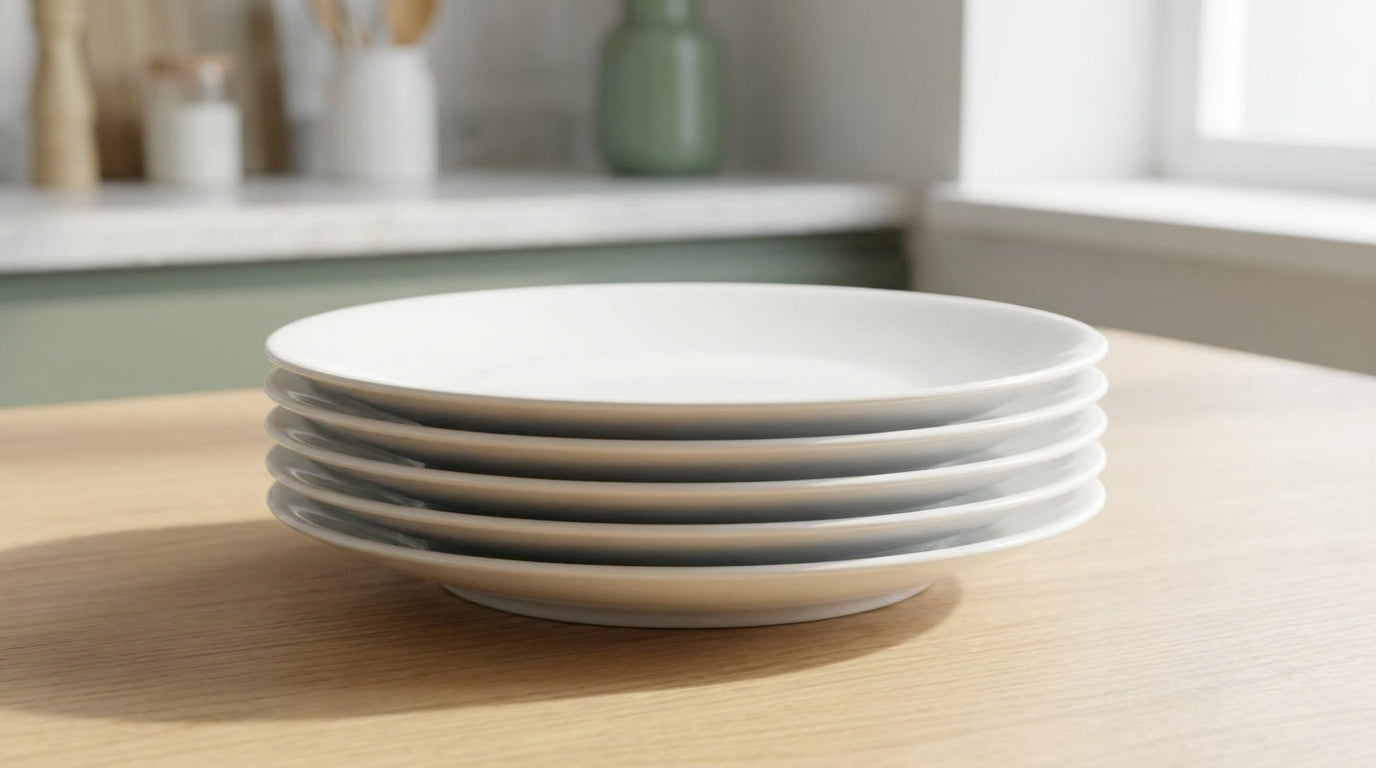 White 6 Porcelain Side Plates | Cake & Dessert Plates 21 cm
