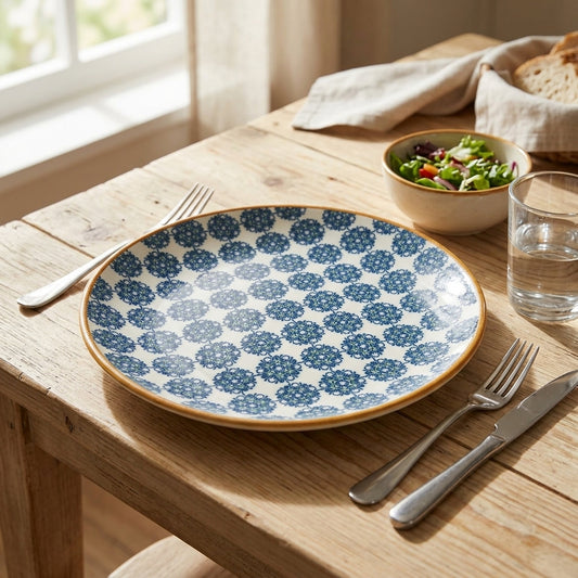 Floral 6 Porcelain Plate set | Dinner or Steak plate 27 cm