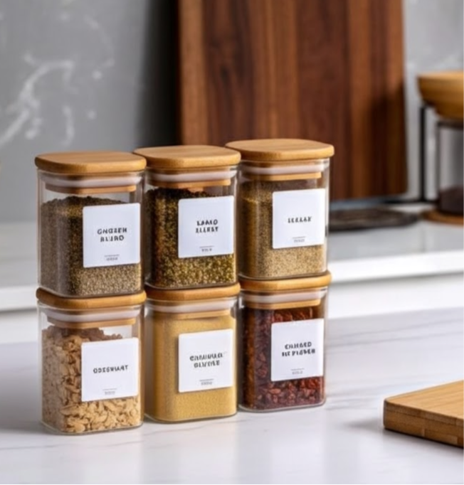 Clear 6 Spice Containers S