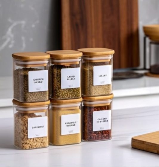 Clear 6 Spice Containers S