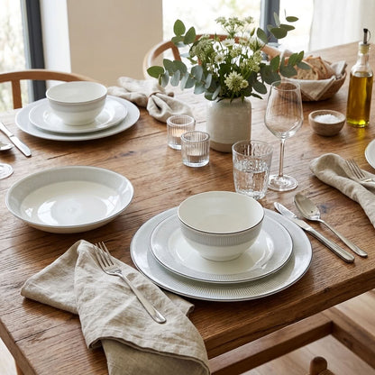 Silverline ceramic dinnerware – plate detail