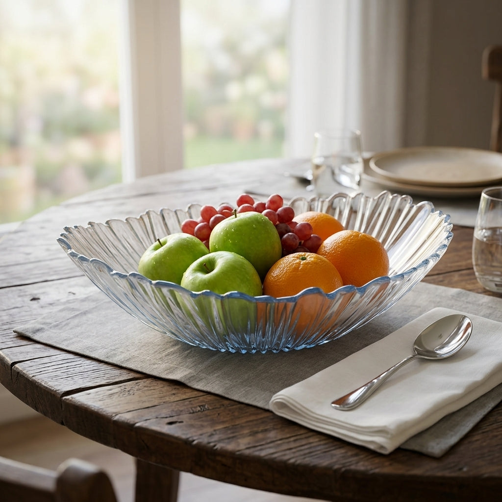 Luma Glass Serving Bowl | Elegant Oval, 33 x 26 cm Serving Bowl