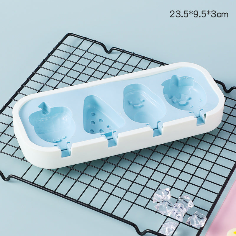 4-Pc Silicone Ice Cream Molds | BPA-Free Popsicle Makers for Homemade Treats | DIY Frozen Yogurt, Chocolate; Candy Molds