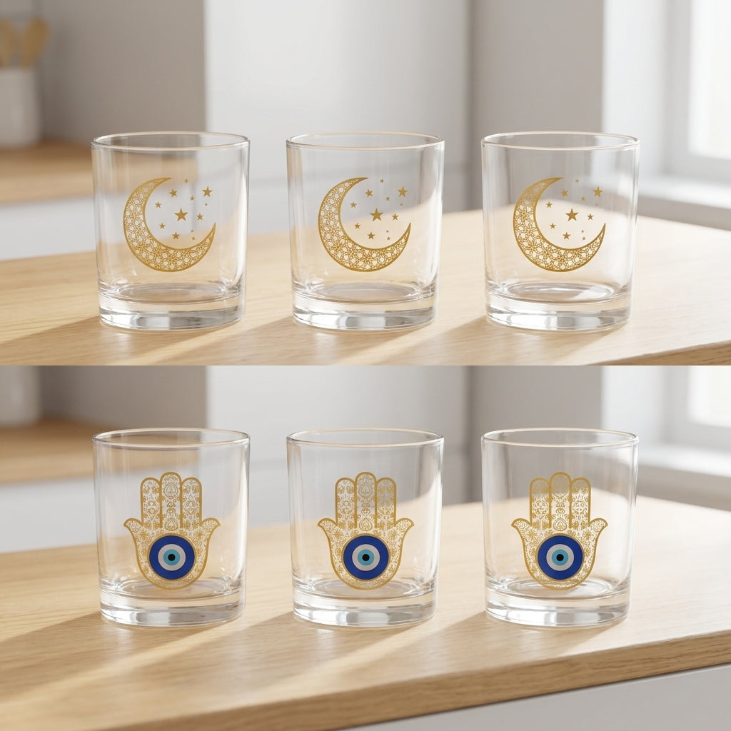 Hilulo Glass Tea & Juice Cups – 250ml Set of 6 | Elegant Everyday Serving Glasses
