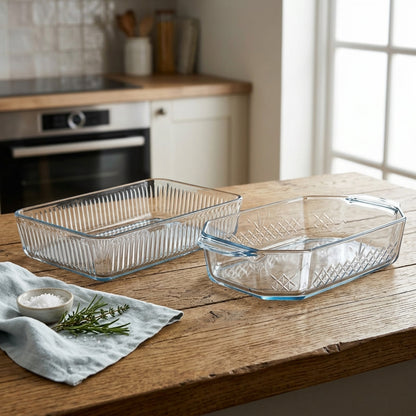 Bakserve 2-Piece Rectangular Glass Baking Dish Set | Made in Turkey