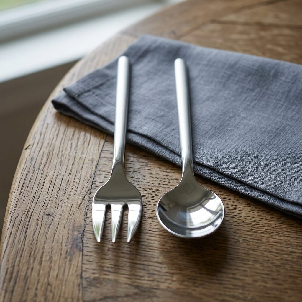 Sleek Stainless Steel 4-Piece Serving Utensil Set