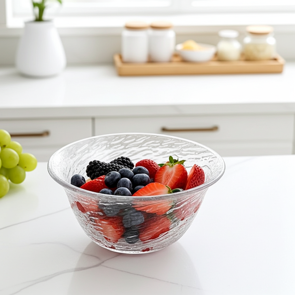 Fwaki Set of 4 Glass Bowls - 13cm Multi-Use Serving Bowls for Desserts, Snacks &; Salads