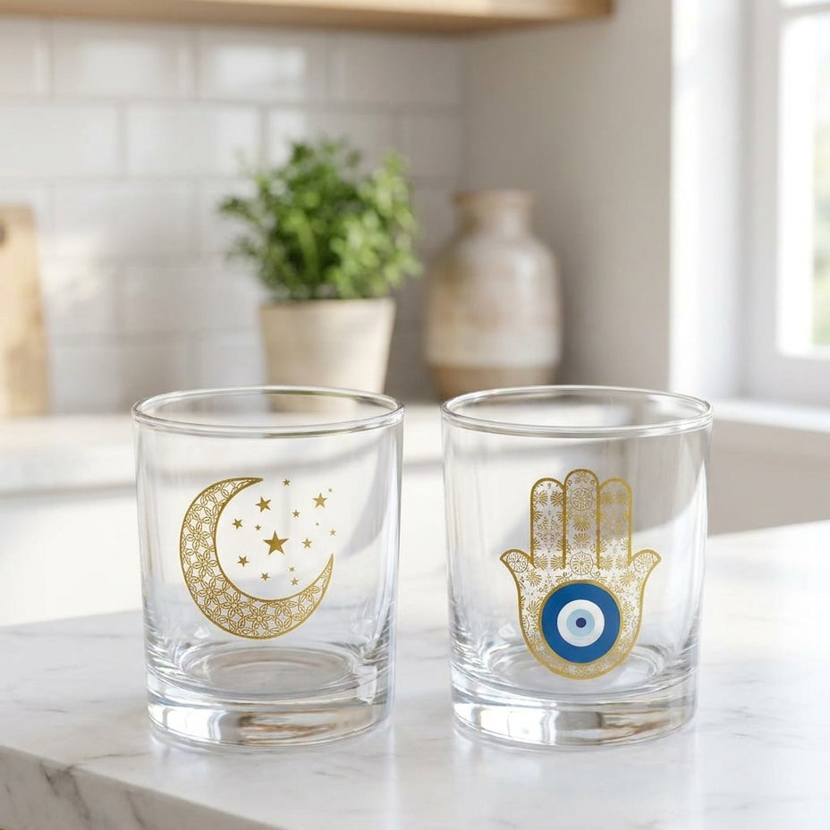 Hilulo Glass Tea & Juice Cups – 250ml Set of 6 | Elegant Everyday Serving Glasses