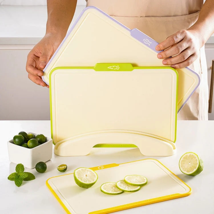3-Piece Flexible Plastic Cutting Board Set | Extra Thick & Dual-Sided | Non-Slip & Dishwasher Safe | Color-Coded Kitchen Essentials