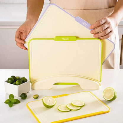 3-Piece Flexible Plastic Cutting Board Set | Extra Thick & Dual-Sided | Non-Slip & Dishwasher Safe | Color-Coded Kitchen Essentials