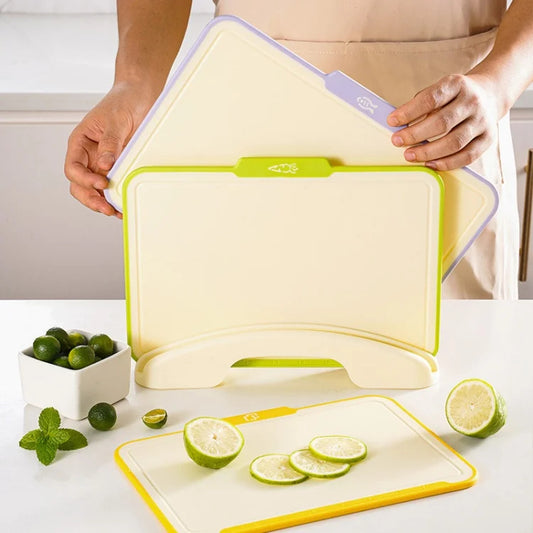 3-Piece Flexible Plastic Cutting Board Set | Extra Thick & Dual-Sided | Non-Slip & Dishwasher Safe | Color-Coded Kitchen Essentials